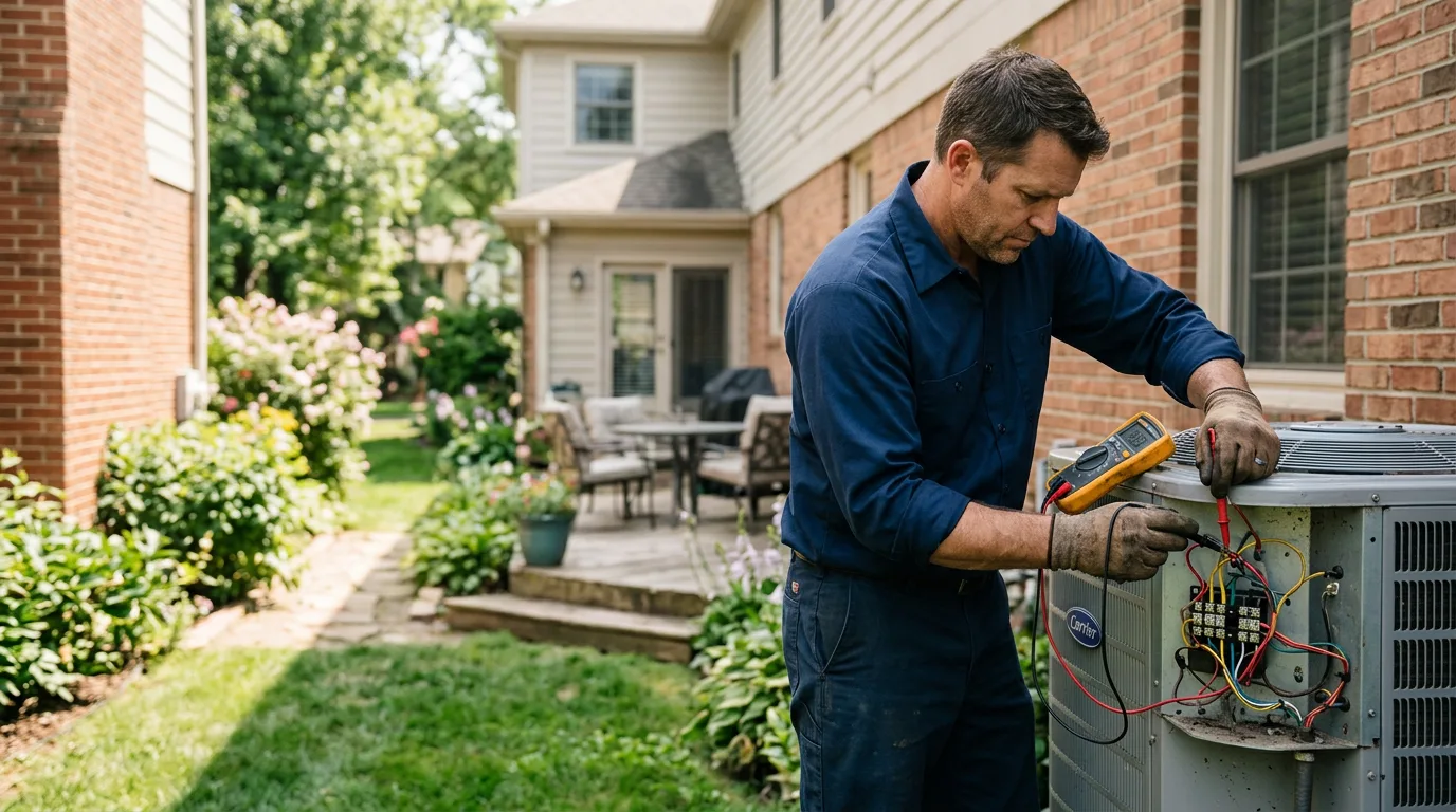 HVAC technician working near King, WI
